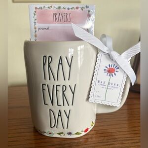 Rae Dunn Mug “Pray Every Day” with Prayer Notepad / Gift Tag